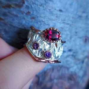 Garnet ring from ashes2ashesalchemy on etsy